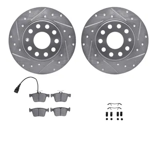R1 Concepts WGUH1-74354 Brake Rotors - D/S - Silver W/ Optimum Oe Pads & Hdw